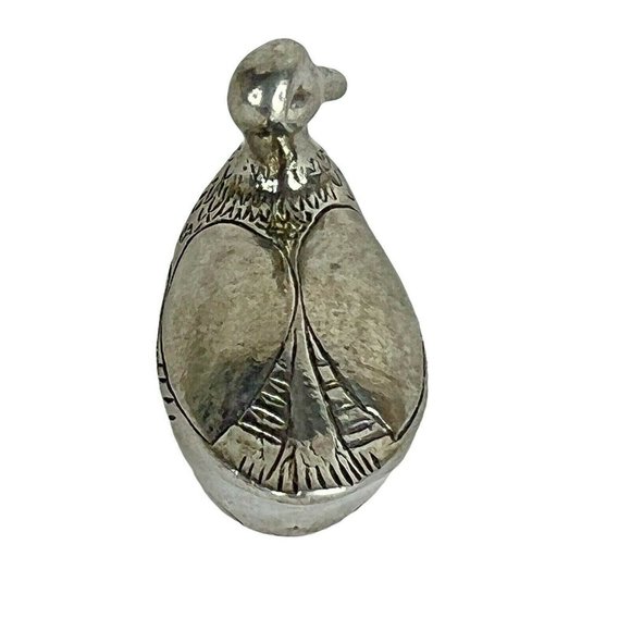 Kirk Pewter Duck Figurine #751 Miniature 1 3/4” x 1” Swimming Fowl Bird Vintage - Picture 4 of 7